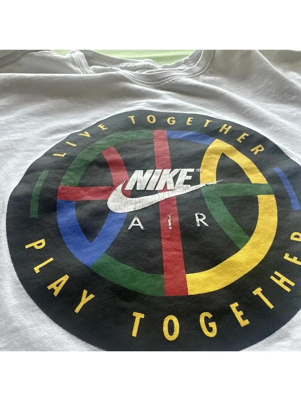 Nike Air Live Together Play Together White Graphic T-Shirt Medium